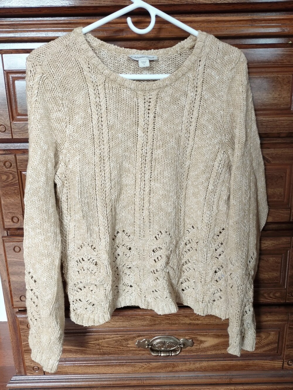 Coldwater Creek Sweater, Wheat Pattern Cotton